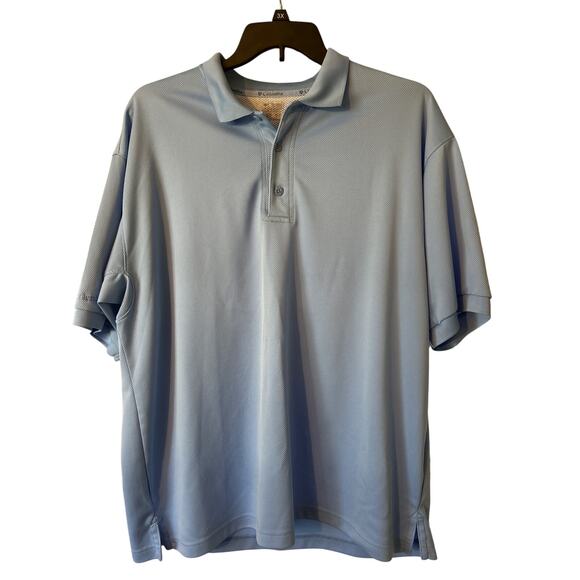 Columbia PFG Men's Vented Short Sleeve Polo Shirt Light Blue XL Wicking SPF 50 - Picture 1 of 5
